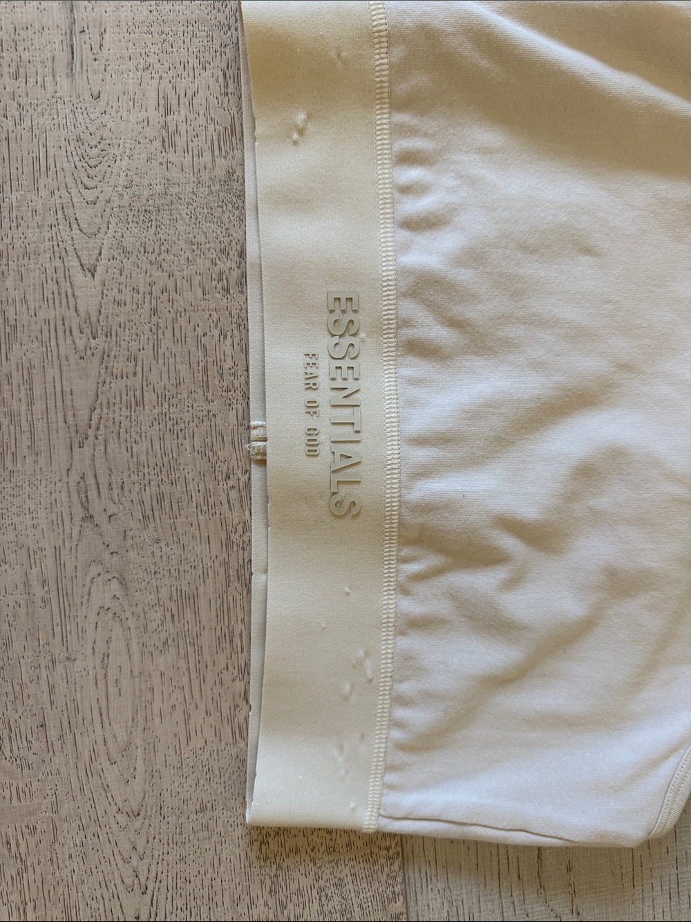 Essentials Cream Cropped Ribbed Logo Tank - Picture 3 of 3